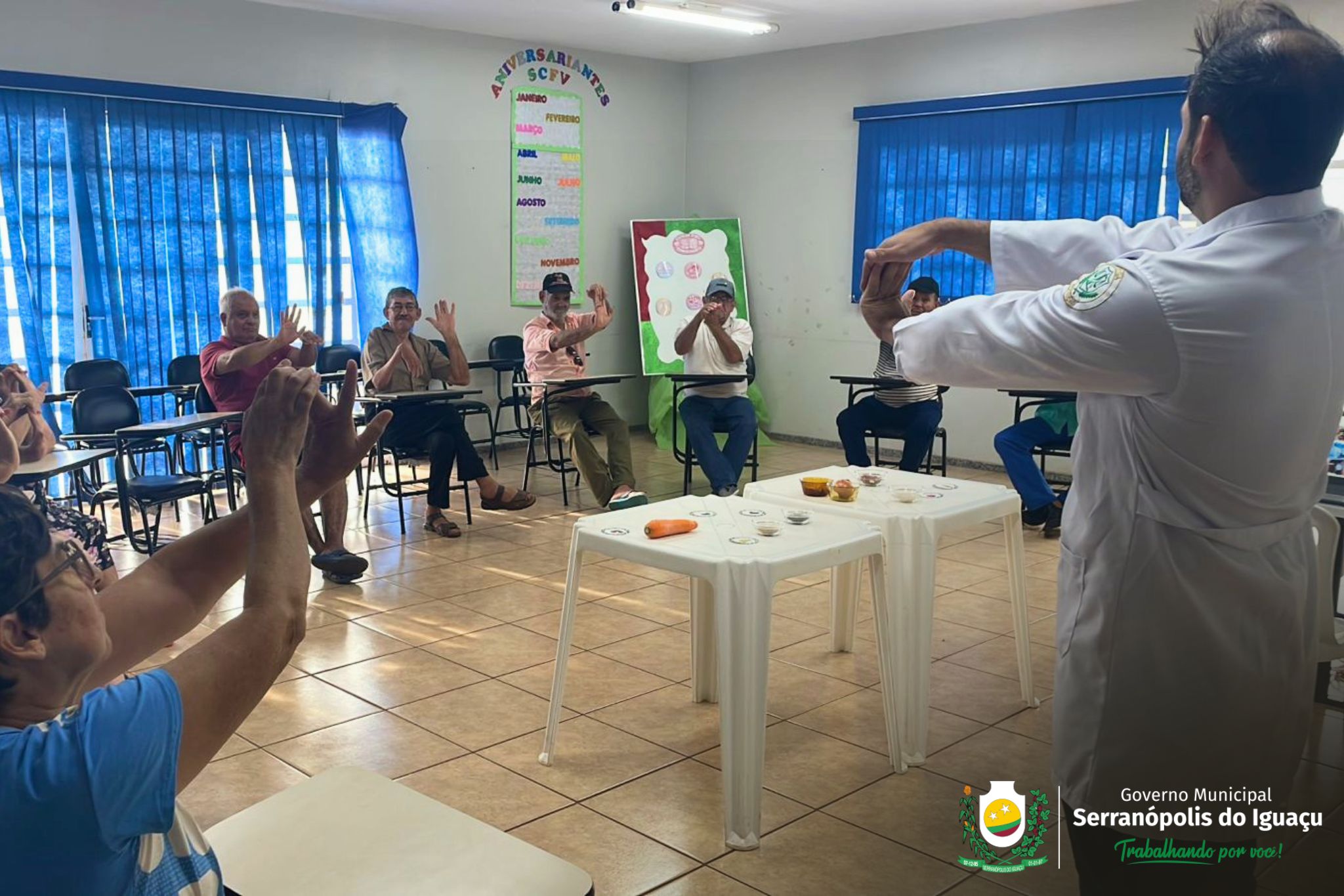 Idosos participam de atividades sobre alimentação saudável em Serranópolis do Iguaçu Idosos participam de atividades sobre alimentação saudável em Serranópolis do Iguaçu