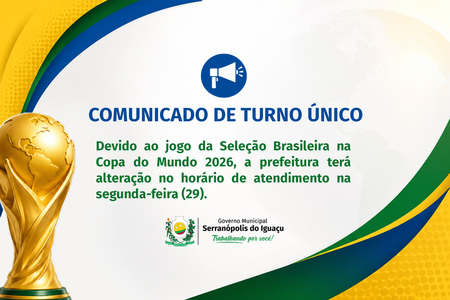 Governo Municipal adota horário especial de expediente na segunda-feira (29)
