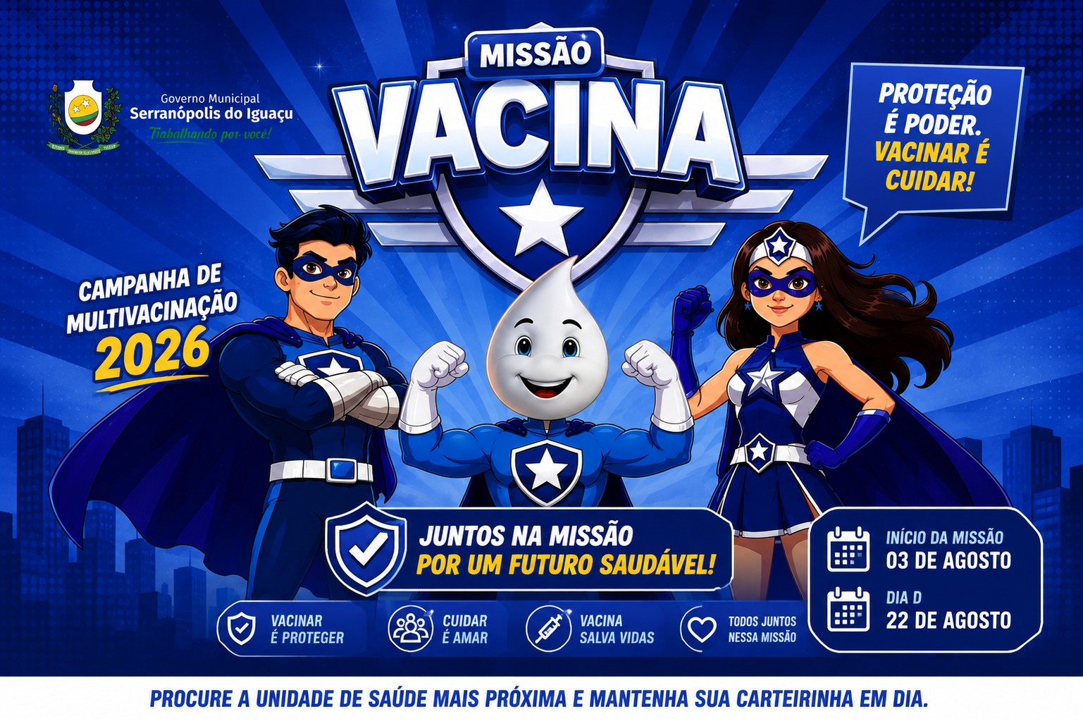 Governo Municipal inicia Campanha de Multivacinação para crianças e adolescentes