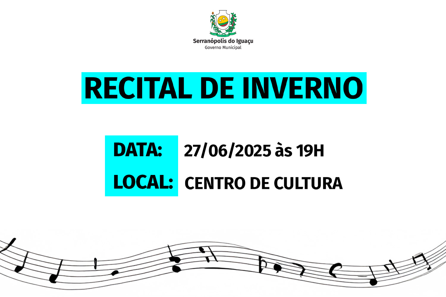 Governo Municipal convida população para Recital de Inverno