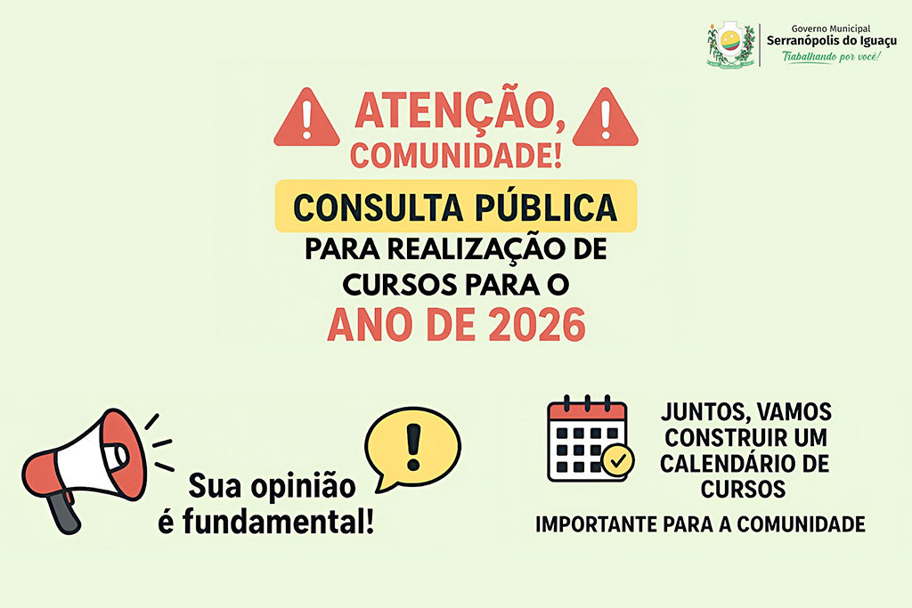Consulta Pública sobre novos cursos gratuitos em Serranópolis do Iguaçu