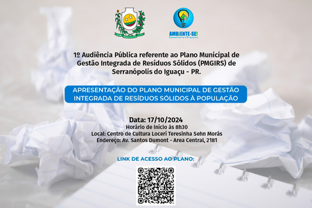 Serranópolis do Iguaçu realiza 1ª Audiência Pública sobre o Plano de Gestão Integrada de Resíduos Sólidos