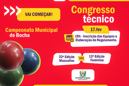 Congresso técnico do Campeonato Municipal de Bocha Masculino e Feminino será realizado nesta segunda-feira